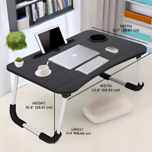 Multi-Purpose Desk for Study and Reading (black) Wood Portable Laptop Table (Finish Color - BLACK )