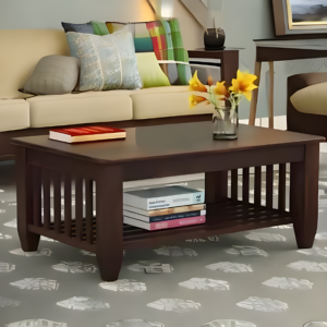 Center Table Tea Table Solid Wood Coffee Table (Finish Color - Walnut Finish)