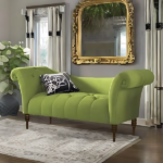 2-Seater Settee Sofa Diwan Couch Chaise Lounge for Home and Living Room(Green)