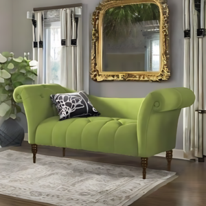 2-Seater Settee Sofa Diwan Couch Chaise Lounge for Home and Living Room(Green)
