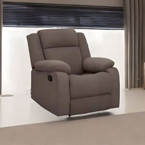 Fabric One Seater Manual Recliner In Brown Colour