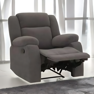 Fabric One Seater Manual Recliner In Grey Colour