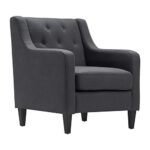 Chair arm Chair Single Seater Sofa Wing Chair Dark Grey Fabric