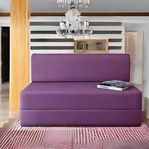 High-Density Foam Sofa Cums Bed for Home One Seater Purple