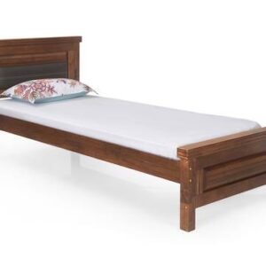 Solid Wood Single Size Bed In Melamine Finish