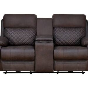 Fabric Two Seater Manual Recliner In Brown Colour