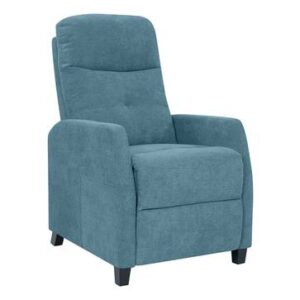 Fabric One Seater Pushback Recliner In Blue Colour