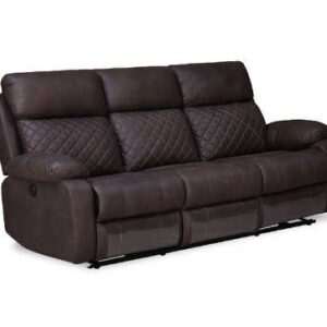 Fabric Three Seater Motorized L And P Recliner In Brown Colour