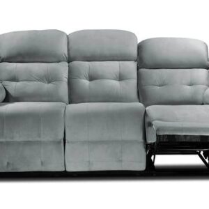Fabric Three Seater Manual Recliner In Grey Colour