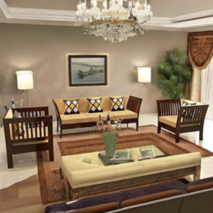 Wooden Sofa Set for Living Room and Office (5 Seater (3+1+1)