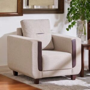 Berry Fabric 1-Seater Sofa - Beige