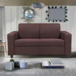 Two Seater Sofa Maroon Fabric 2 Seater Sofa (Finish Color - Maroon)