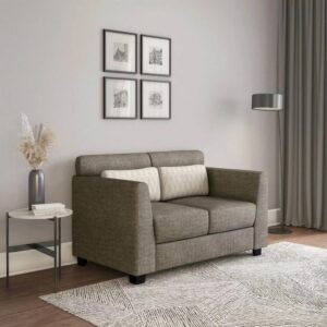 2 Seater Sofa with Cushion (Dark Brown)