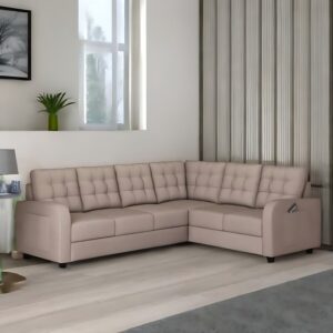 L Shape Corner Left Hand Side Sofa (Brown)