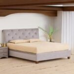 Fabric King Bed with Hydraulic Storage - Grey