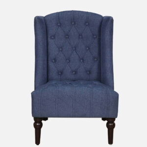 Fabric Full Back Lounge Chair In Blue Colour