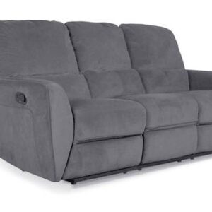 Fabric Three Seater Motorized Recliner In Grey Colour